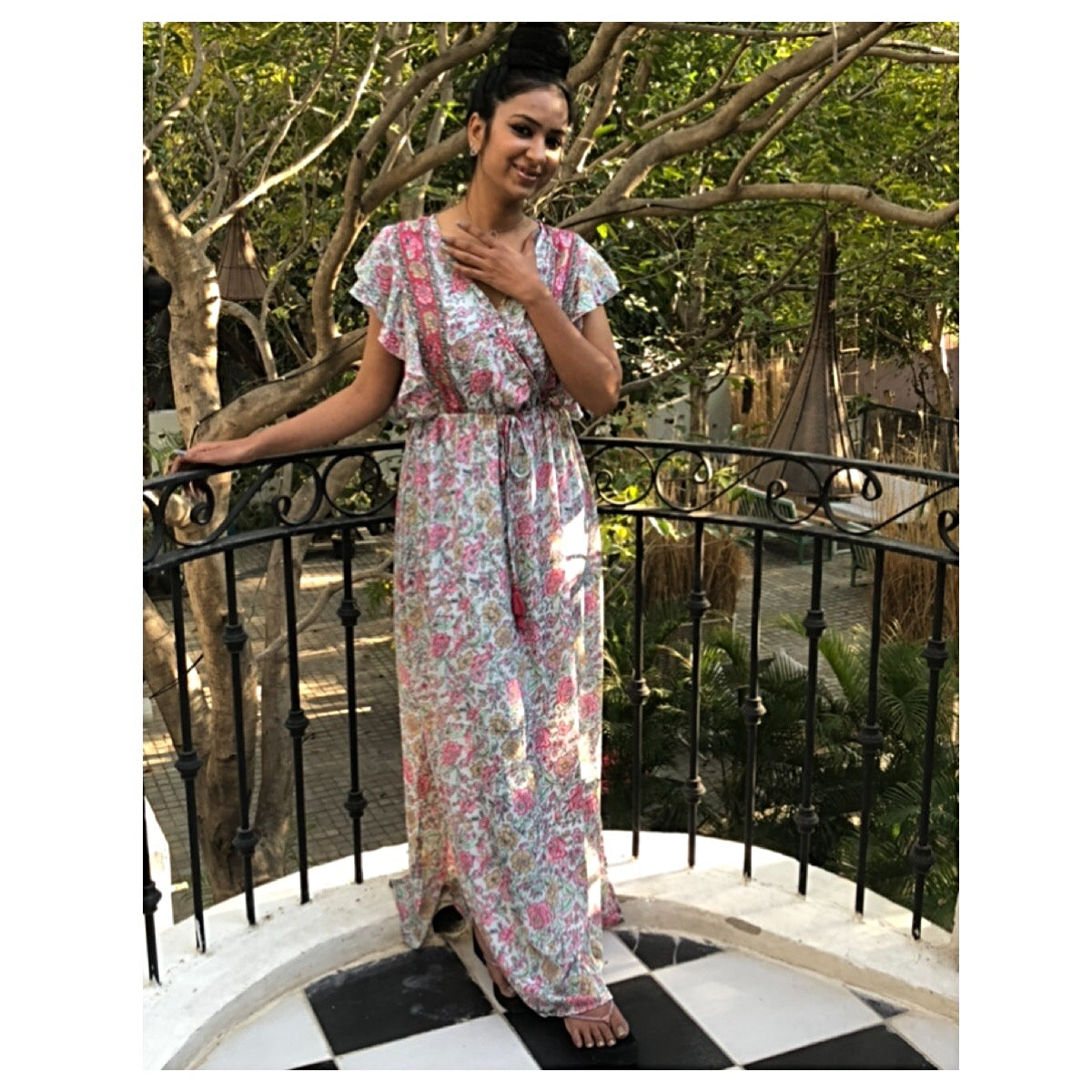 Flutter Sleeve Maxi Dress