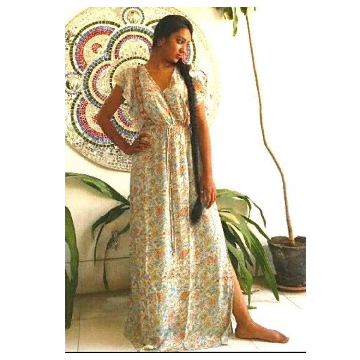 Flutter Sleeve Maxi Dress
